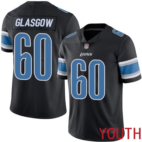 Detroit Lions Limited Black Youth Graham Glasgow Jersey NFL Football #60 Rush Vapor Untouchable->youth nfl jersey->Youth Jersey